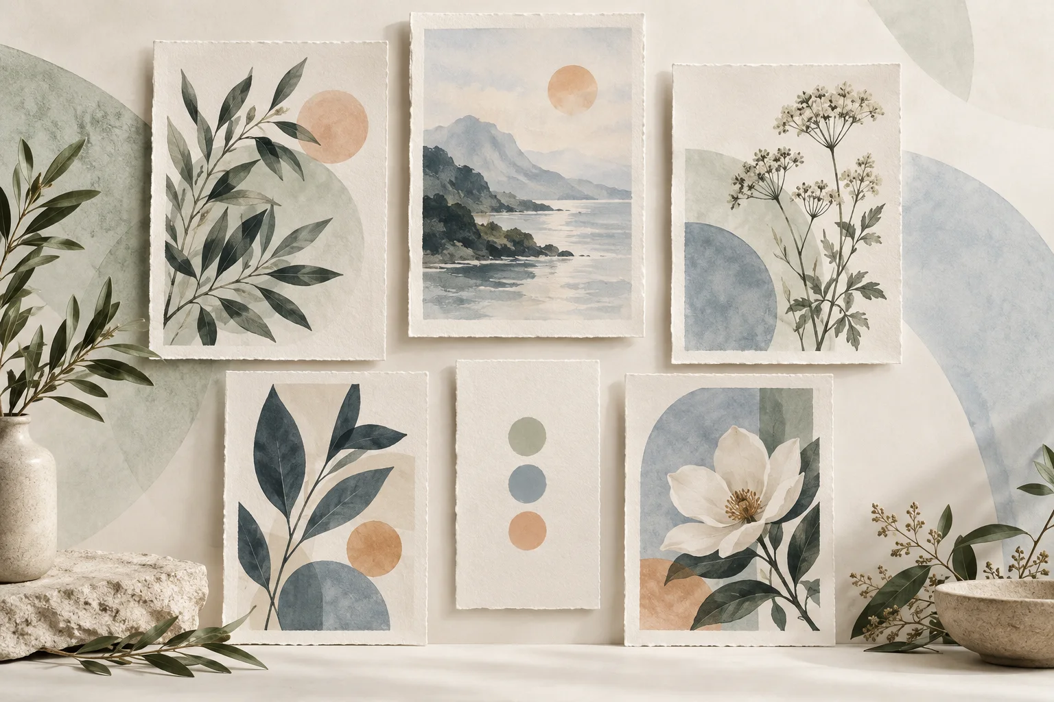 The GalleryDNA coordinated wall-art collection illustration